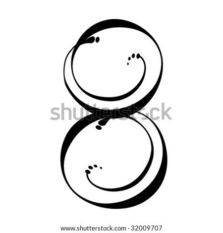 stock vector Number 8 House Number see full alphabet set 