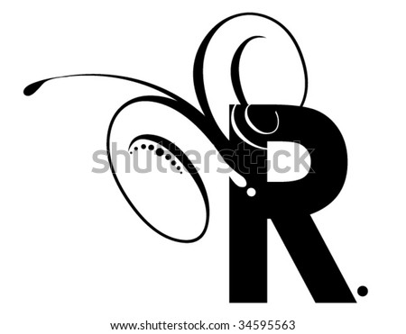 the letter r tattoos. stock vector : Letter R-