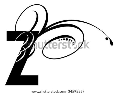 tattoo letters z. stock vector : Letter Z- Modern Swirl