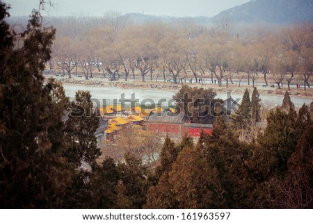 Summer palace in Beijing, China at winter