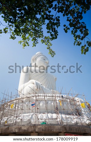 The marble statue of Big Buddha in Phuket island, Thailand