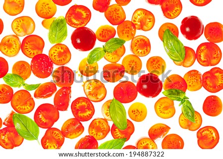 Sliced red fresh tomato isolated food background