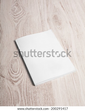 Magazine cover with blank white page mockup