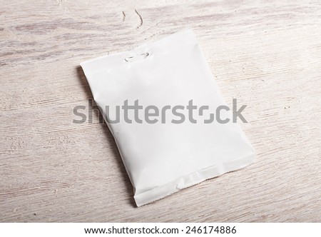 Empty white snack food package mockup