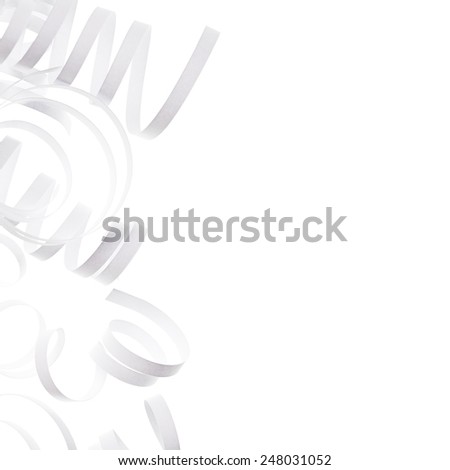 White paper ribbon isolated abstract border background