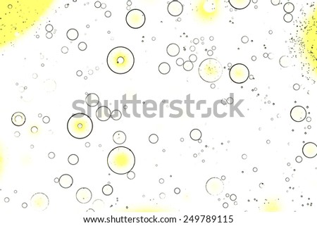 Oil bubbles abstract white background