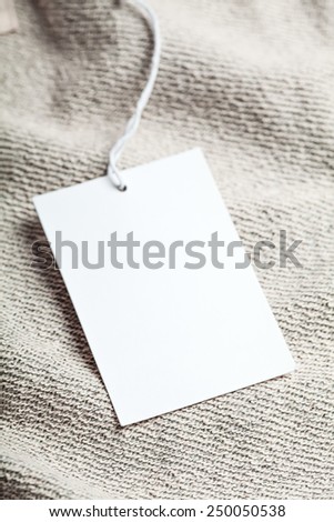 Cloth label tag blank white mockup
