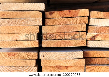 Stack of lumber wood