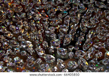 A large amount of scattered shining gems
