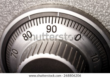 dial combination lock on the safe