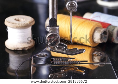 vintage the sewing machine close up