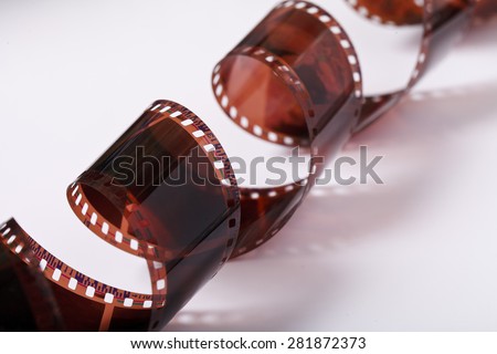a photographic film negative isolated