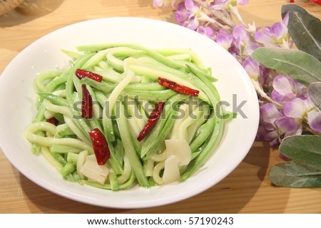 Chinese food,the main raw material is the pepper, lettuce, cabbage.