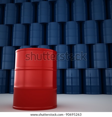 oil drums isolated on white.