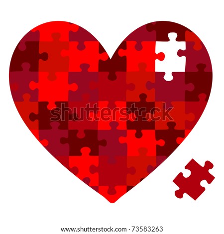 Love Heart Jigsaw. stock vector : Heart jigsaw