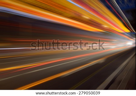 fast driving traffic at night