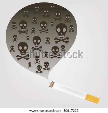 stock vector : With a smoke of a cigarette we inhale poison