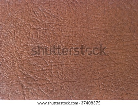 texture of brown cracked leather on an old bound book cover