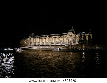Orsay museum at night in Paris, France