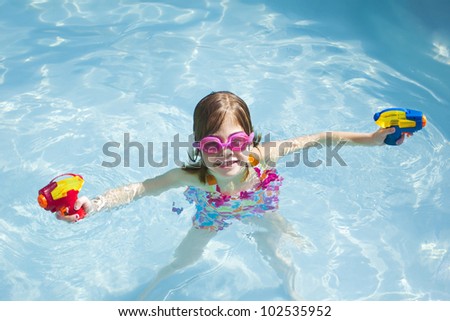 Cute little Girl Ready For a Water Fight