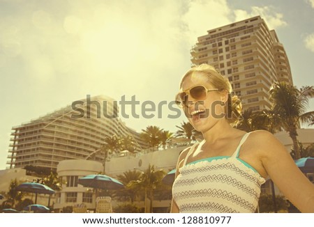 Woman having Fun in the Sun
