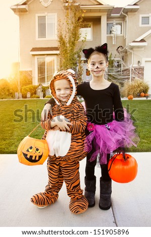 Kids Going Trick Or Treating On Halloween