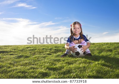 Cute little girl soccer player