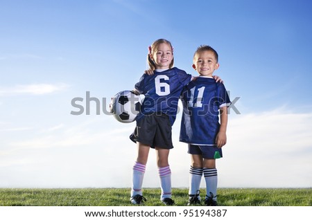 Young Soccer Players on a team
