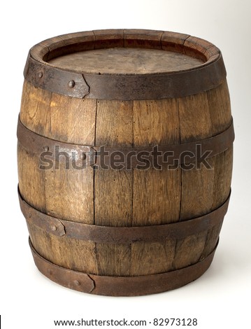 wood barrel with steel  ring
