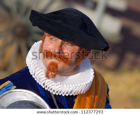 BERGEN OP ZOOM, NETHERLANDS - SEPTEMBER  8 : Actor reenacts the Siege of Bergen op Zoom on Sept. 8, 2012 in BOZ, Netherlands. The actual  attacks lasted from September 23rd till November 13th 1588.