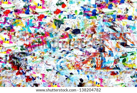 Colorful Graffiti / Paint Stains On A White Background