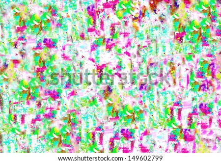colorful graffiti  / paint stains on a white background