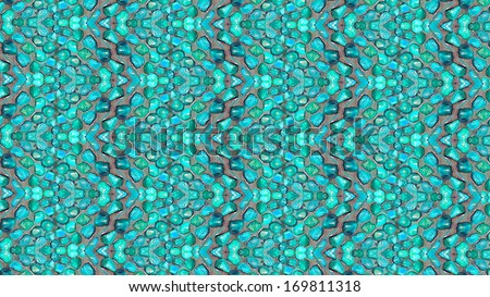 Turquoise background with a pattern made from  little stones