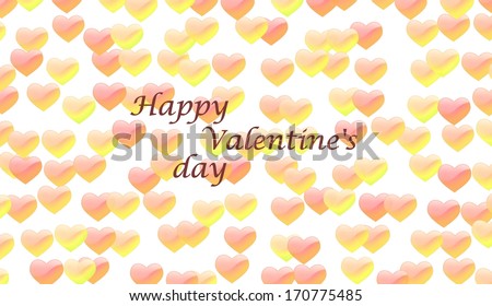 happy valentine's day background with little hearts on a white background