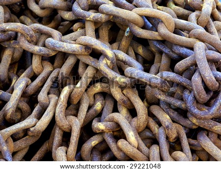 background from rusty metal chains