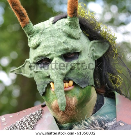 ARCEN - SEPTEMBER 18:  Costumed participant at the Elf Fantasy Fair  on september 18 , 2010 in Arcen, Netherland