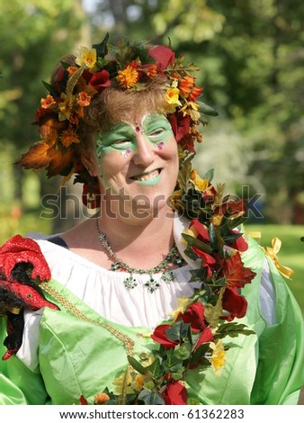 ARCEN - SEPTEMBER 18:  Costumed female participant at the Elf Fantasy Fair on september 18 , 2010 in Arcen, Netherland