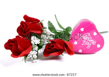 Valentines Roses and Tin Heart