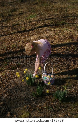 Little Girl Easter Egg Hunting