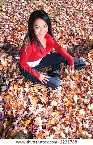 Sexy Woman In Fall fashion Outdoors Model to use in advertising.