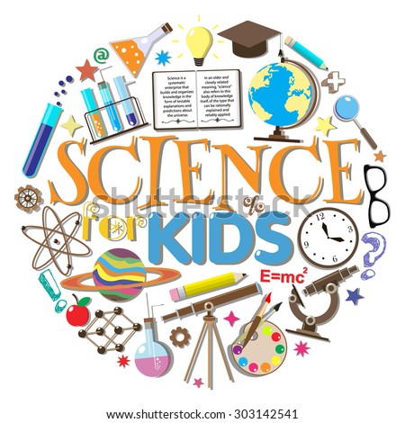Science For Kids. School Symbols And Design Elements 
