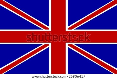 Great Britain flag illustration, computer generated.