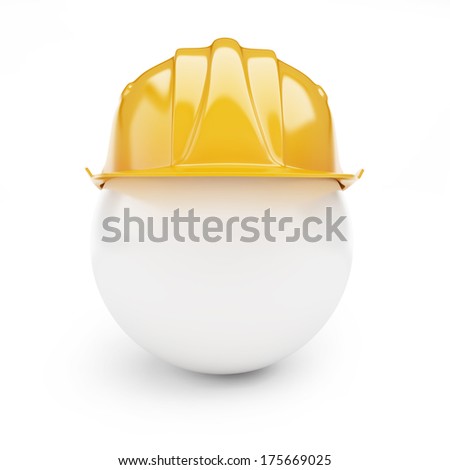 Yellow safety helmet on white background Yellow safety helmet on white background