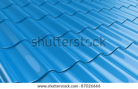roof metal tile blue