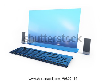 Computer future technology on a white background