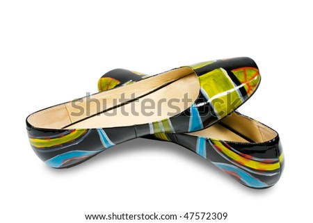 Bright Tennis Shoes on Women S Summer Shoes Of Bright Colors On A White Background  Stock