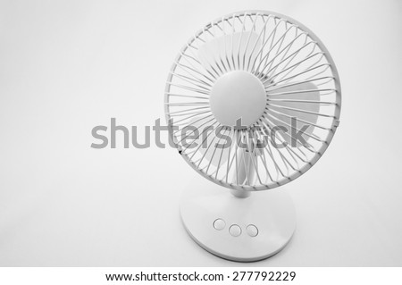 An electric fan on white background