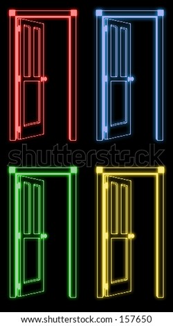 Stockphoto on Neon Door Stock Photo 157650   Shutterstock