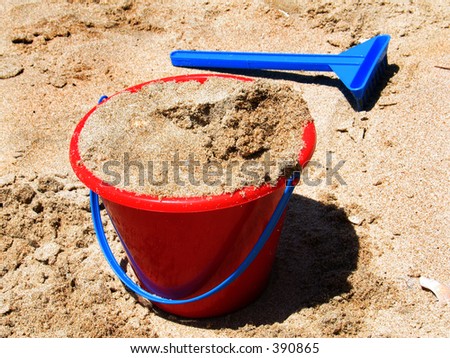 toy bucket full of sand