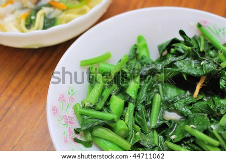 Home cooked Chinese vegetarian cuisine. Suitable for food and beverage, travel, healthy lifestyle, and diet and nutrition.